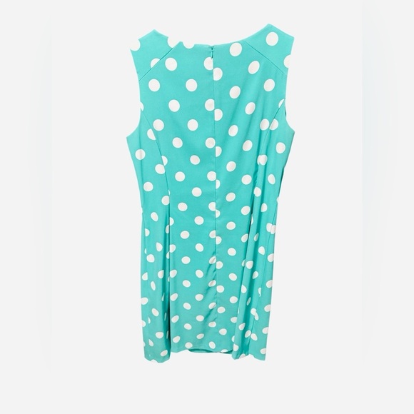 Dressbarn Teal and White Polka Dot Dress - Picture 1 of 3